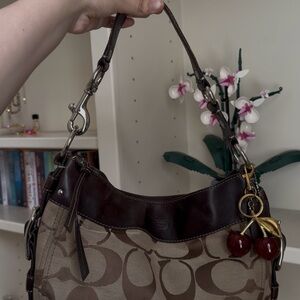 Coach Brown Leather Shoulder Bag Casual Style